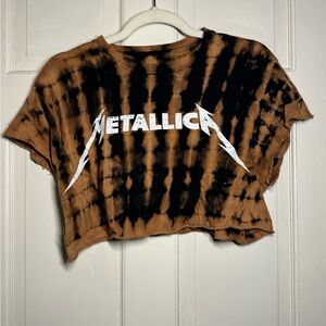 Tie-Dye Crop Top - Brown and Black